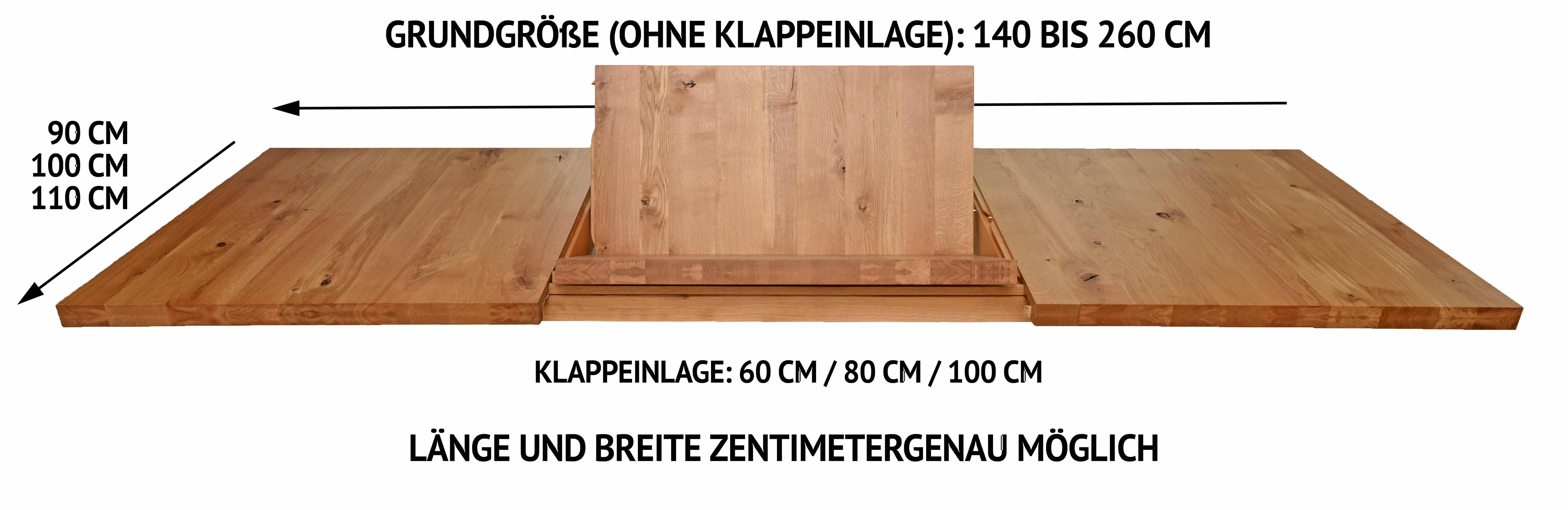 Funktionstisch mit Maßen