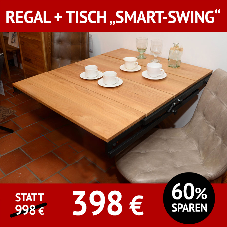 Tisch-Regal Smart-Swing, Verwandlungskünstler: mal Tisch mal Regal
