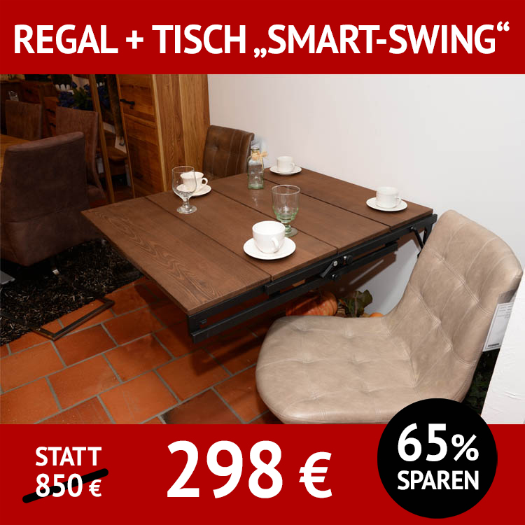 Tisch-Regal Smart-Swing, Verwandlungskünstler: mal Tisch mal Regal
