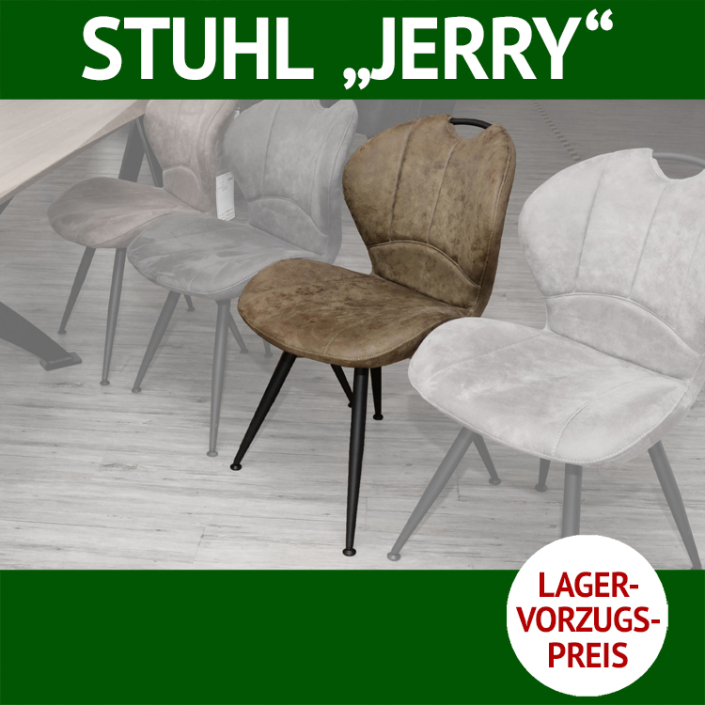 Stuhl JERRY mit Griff im Rücken, bezogen mit Mikrofaser
