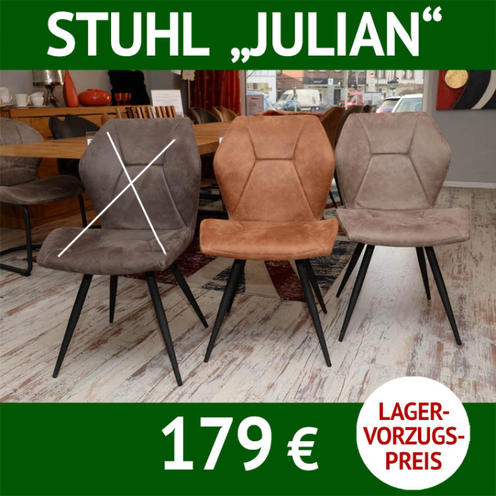 Stuhl JULIAN, Bezug Mikrofaser, schwarzes 4-Fuß-Gestell