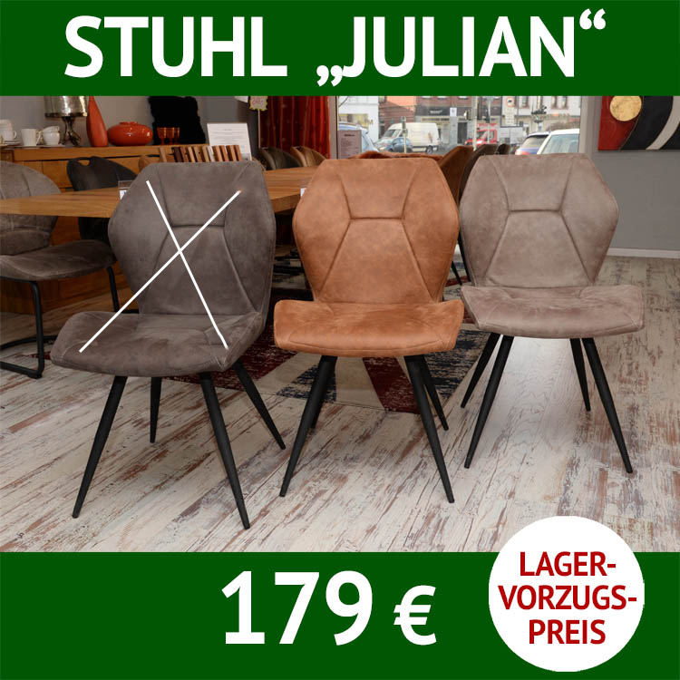 Stuhl JULIAN, Bezug Mikrofaser, schwarzes 4-Fuß-Gestell