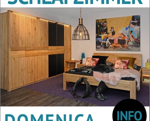 Schlafzimmermöbel DOMENICA, Massivholzbett, Kleiderschränke Massivholz, Kommoden für Schlafzimmer