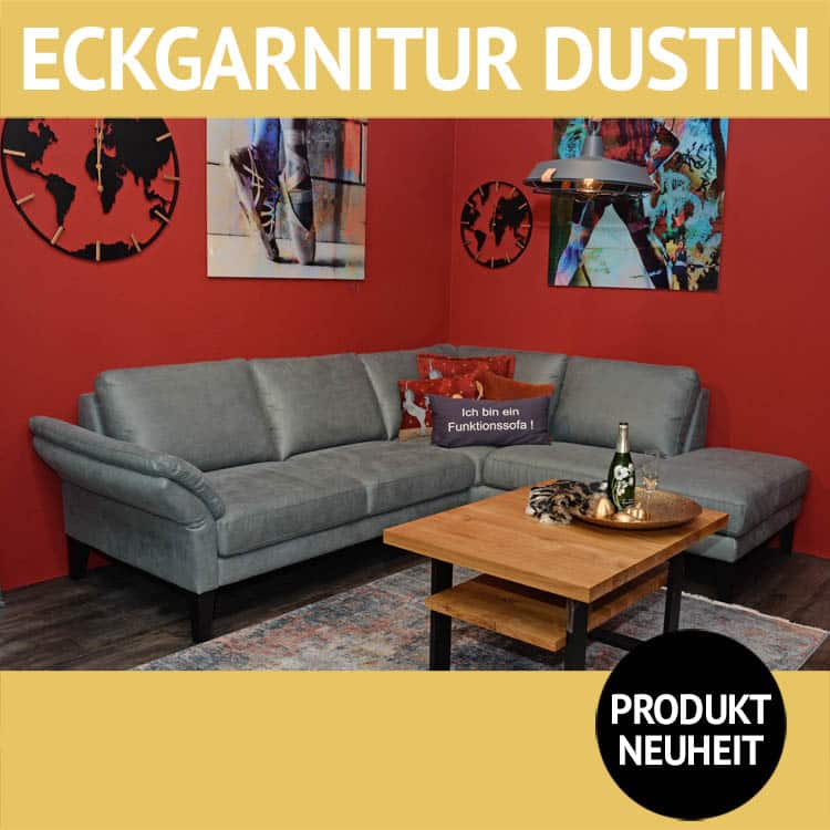 Neuheit: Sofa DUSTIN; Eckgarnitur mit Funktion