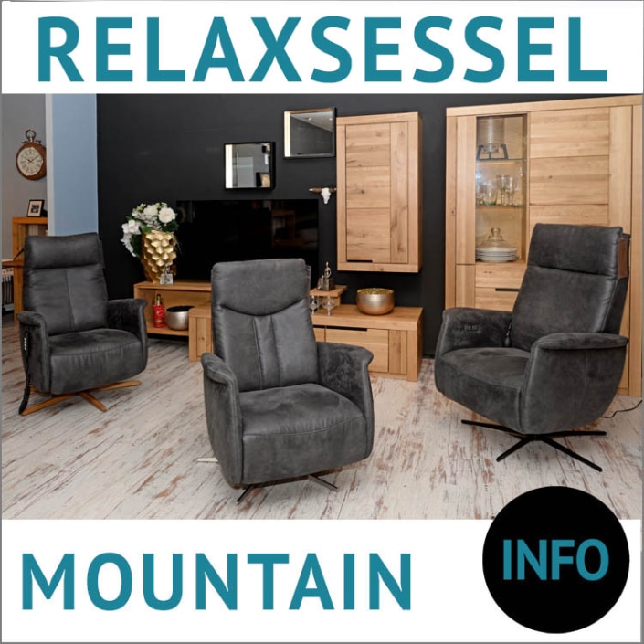 Fernsehsessel modern: MOUNTAIN, Relaxsessel in 3 verschiedenen Größen