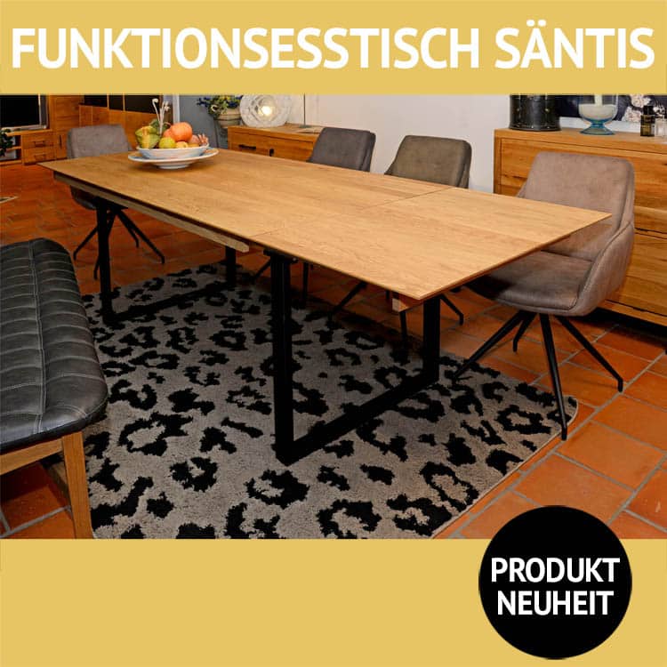 Funktions-Esstisch SÄNTIS, Ureiche massiv