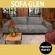 Sofa GLEN, 3-sitzig, bezogen mit 2 verschiedenen Stoffen, Ton in Ton