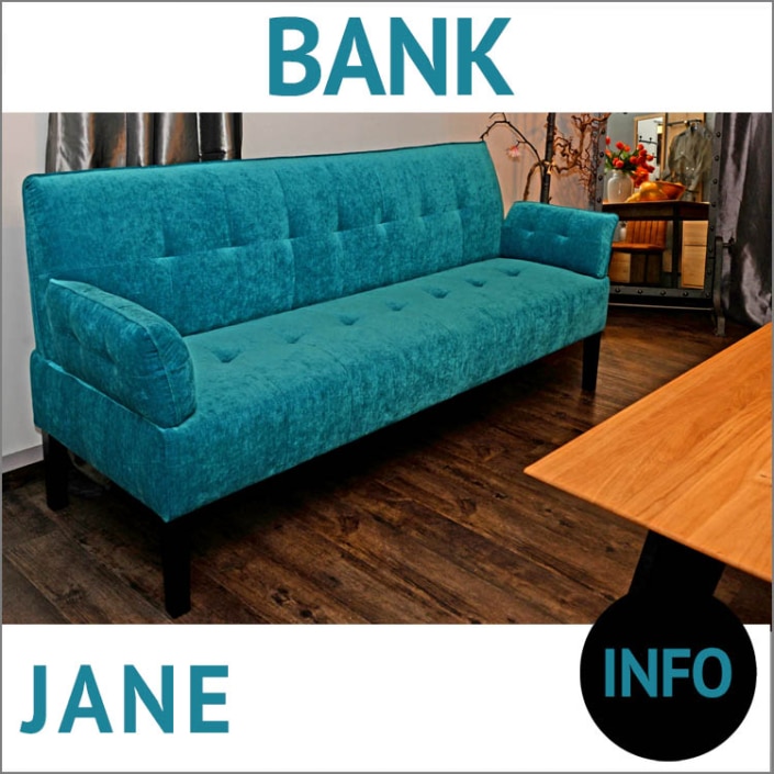 Sofabank JANE, Polsterung, Federkern, 4-sitzig, Bezug Velour