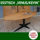 Esstisch oval Massivholz VENUS, Tischuntergestell KEVIN , Rohstahl, pulverbeschichtet, Wohzimmermöbel FOCUS, Wildeiche