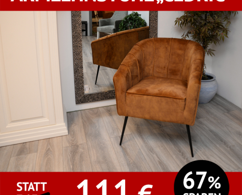 Stuhl CEDRIC ist fast ein Sessel, samtiger Bezug