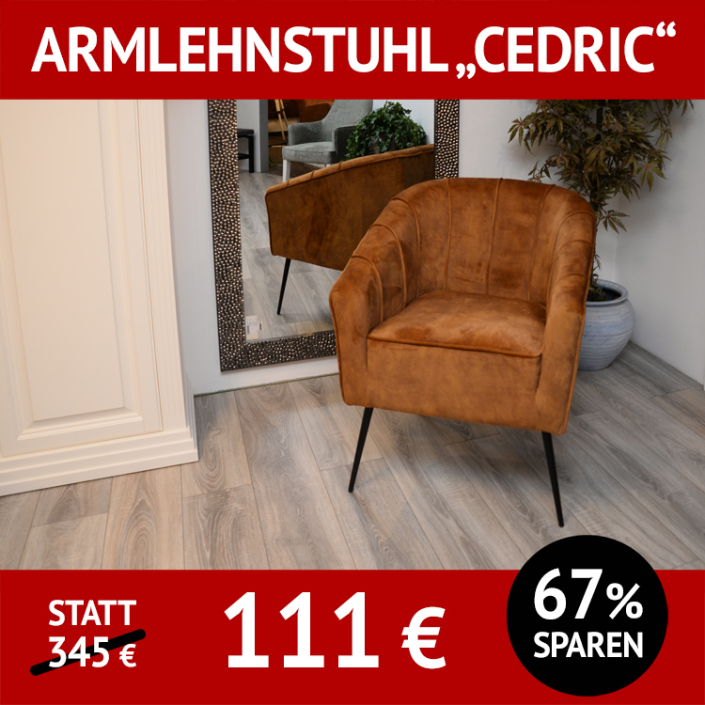Stuhl CEDRIC ist fast ein Sessel, samtiger Bezug