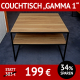 GAMMA 1 Couchtisch, Wildiche, Bianco geölt