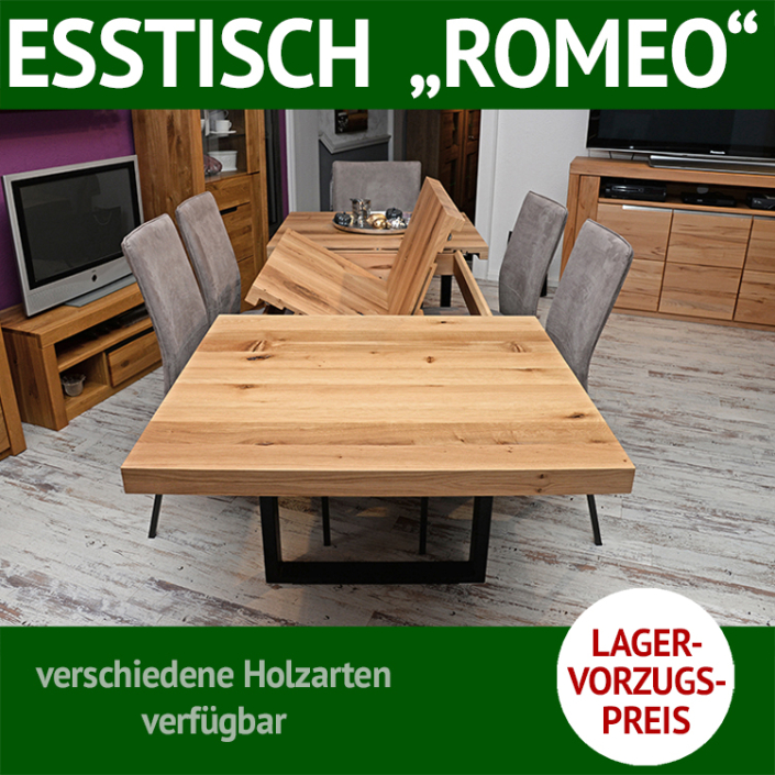 ROMEO Esstisch in verschiedenen Holzarten verfügbar