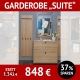 2-teilige, moderne Garderobe SUITE, Wildeiche massiv, bianco geölt, in vielen anderen Massivholz-Varianten erhältlich