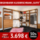 Schlafzimmermöbel SUITE, begehbarer Kleiderschrank, flexibel aufbaubar, Wildeiche, massiv, natur geölt