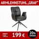 Stuhl GRAF, drehbar, Ledertex Dark Grey