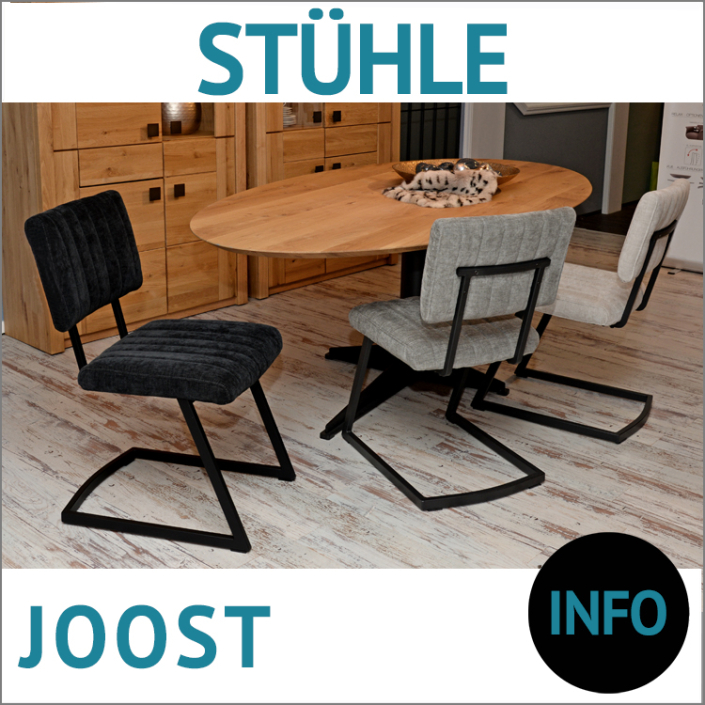 JOOST, Freischwinger Esszimmerstühle mit markanten Steppnähten