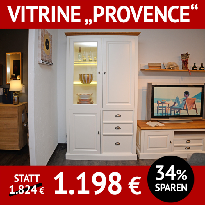 Wohnzimmerschrank Vitrine PROVENCE, Landhausstyle für Zuhause