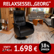Funktions-Sessel GEORG, bezogen mit echtem Leder, manuelle Relax-Verstellung