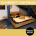 Bett MONTREAUX, Schwebekufen-Doppelbett mit Holzkopfteil, Wildeiche massiv, geölt, Schwebekufe aus Metall, schwarz pulverbeschichtet