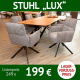 Stuhl LUX, drehbares, schwarzes Metalluntergestell, samtiger Bezug