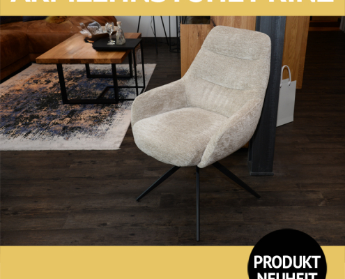 Stuhl mit Armlehnen PRINZ, 360 Grad drehbares Metall-Untergestell