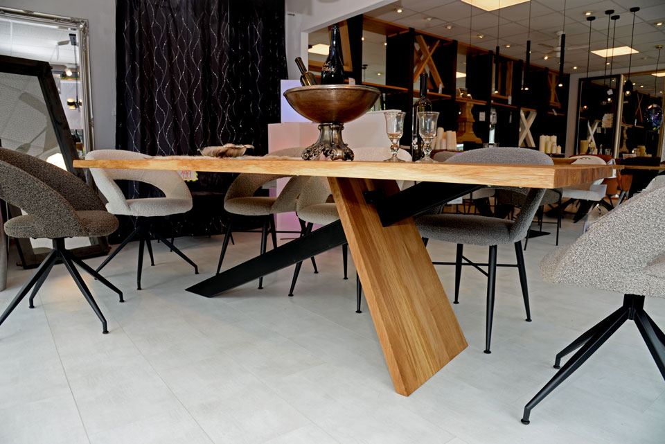 Tischuntergestell RIALTO, Kombination aus Massivholz und Metall