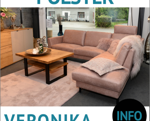 Ecksofa mit Federkern VERONIKA mit Sitztiefenverstellung, Boxspringpolsterung