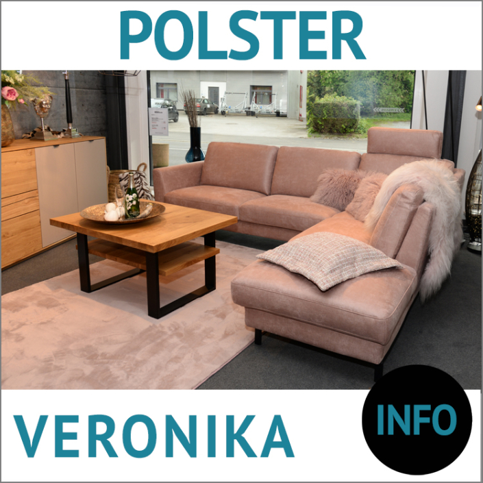 Ecksofa mit Federkern VERONIKA mit Sitztiefenverstellung, Boxspringpolsterung