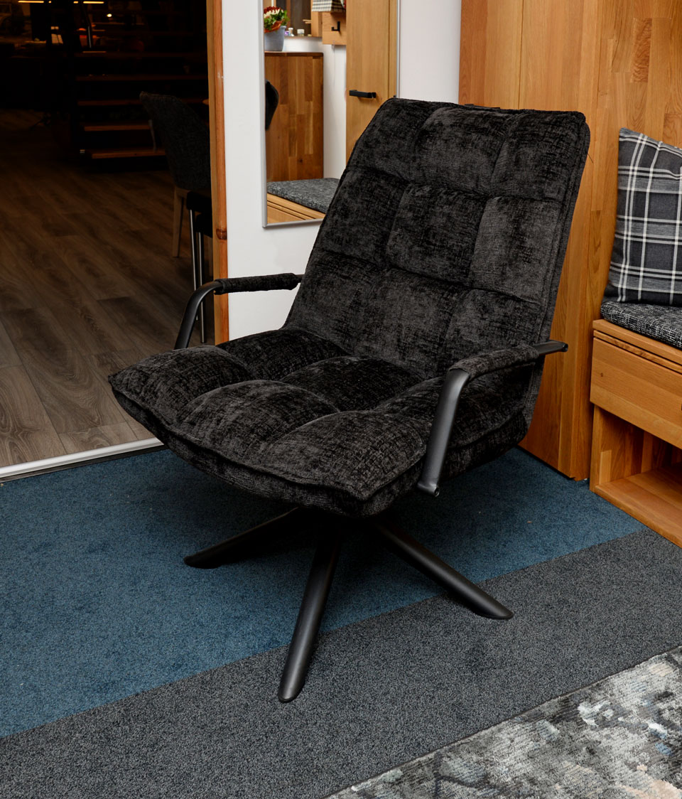 Sessel COSY, Metallfuß, samtiger Bezug