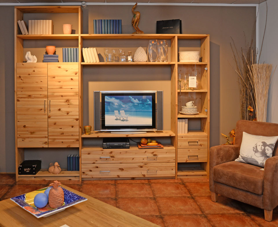 Stollenwand-Programm CONTRA, Wohnzimmerschränke CONTRA, komplette Wohnwand aus Kiefer massiv, gelaugt, geölt Stollenwand-Programm CONTRA, Wohnzimmerschränke CONTRA, komplette Wohnwand aus Kiefer massiv, gelaugt, geölt