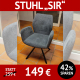 Stuhl SIR, blue grey, drehbares Untergestell
