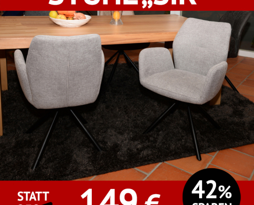 Stuhl SIR, warm grey, drehbares Untergestell