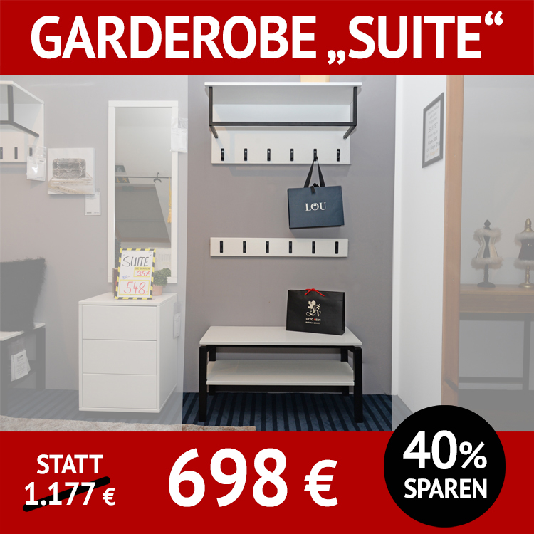 3-teilige, moderne Garderobe SUITE, Kiefer massiv astfrei, auch in vielen anderen Massivholzvarianten erhältlich