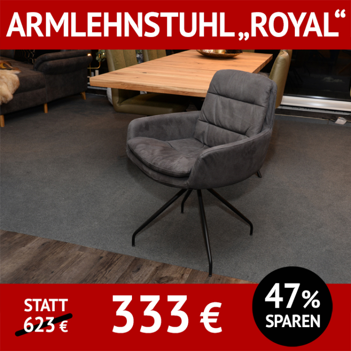 Stuhl mit Armlehnen ROYAL, drehbares Untergestell