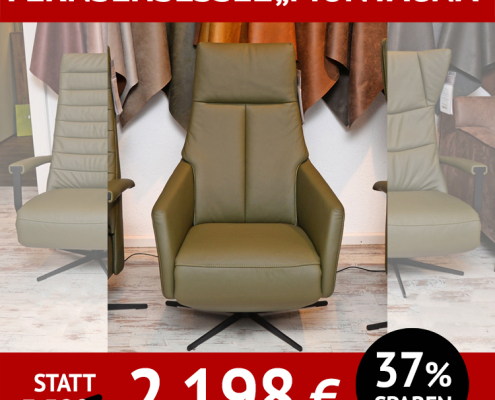 Relax-Sessel MONTAGNA, Bezug echt Leder, 3-motorische Relax-Verstellung mit Aufstehhilfe, motorische Kopfteilverstellung, Akku