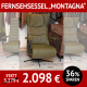 Relax-Sessel MONTAGNA, Bezug echt Leder, 3-motorische Herz-Waage-Position, motorische Kopfteilverstellung,, Akku, Designarmteil