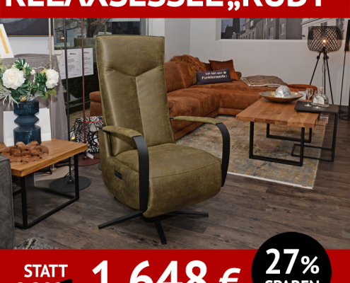 Fernsehsessel RUBY, Relaxsessel mit Taschenfederkern
