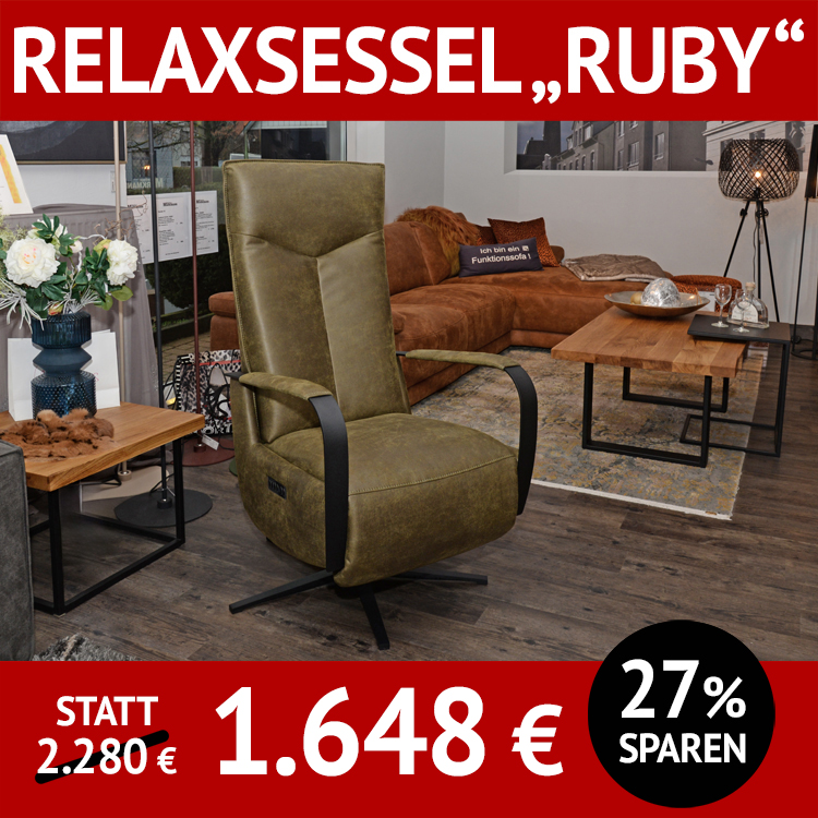 Fernsehsessel RUBY, Relaxsessel mit Taschenfederkern
