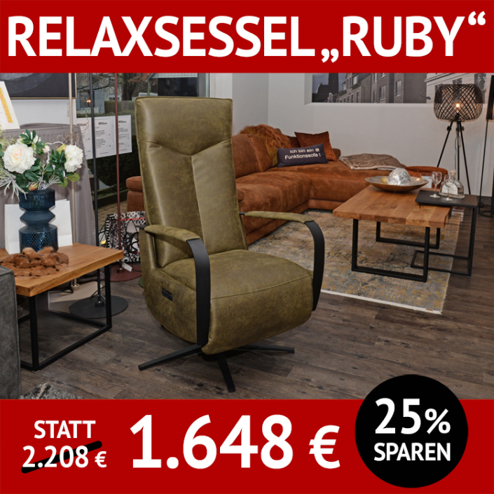 Fernsehsessel RUBY, Relaxsessel mit Taschenfederkern