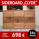 Wohnzimmerschränke CLYDE, Sideboard aus Wildeiche, massiv, mit Hirnholzapplikation,