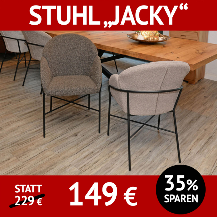 Stuhl JACKY, Untergestell: 4-Fuß, schwarz pulverbeschichtet, Bezug Boucle