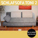 Querschläfer TONI 2, Sofa mit 150 x 200 cm Liegefläche, Bettkasten