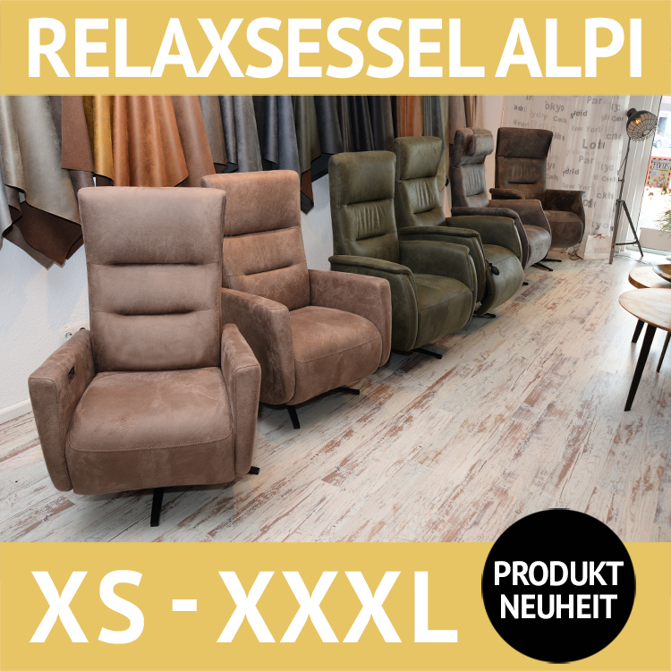 Relax Sessel, Fernsehsessel ALPI in 6 verschiedenen Größen,