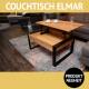 Couchtisch ELMAR, höhenverstellbar, mit verstecktem Stauraum, Wildeiche massiv