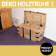 Deko HOLZTRUHE 1, schwarze Metallbeschläge