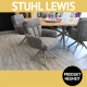 Stuhl mit Armlehnen LEWIS, drehbares Untergestell aus Eiche in RAL 1019, grau-beige