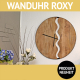 Wanduhr ROXY, massives Holz in einer Metallumrandung