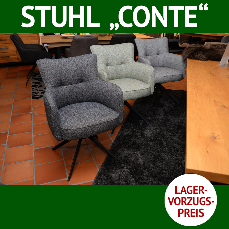 Stuhl CONTE mit Armlehnen, drehbar, mit Taschenfederkern gepolstert