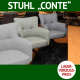 Stuhl CONTE mit Armlehnen, drehbar, mit Taschenfederkern gepolstert